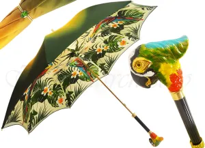 il Marchesato Luxury Parrot Umbrella, Double Cloth