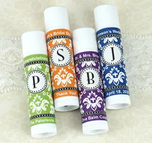 Initial Lip Balm Favors - White