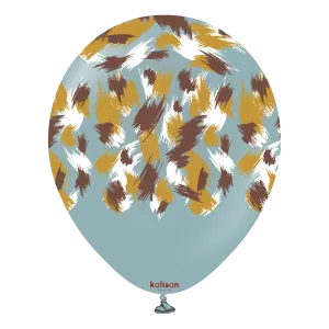 Kalisan 12" Savanna Printed Retro Storm  Latex Balloon, 25 pieces