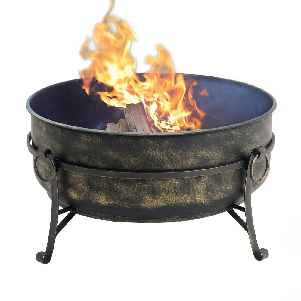 Large Outdoor Fire Pit Retro Heat-resisting Steel Fire Stove with 3 Legs