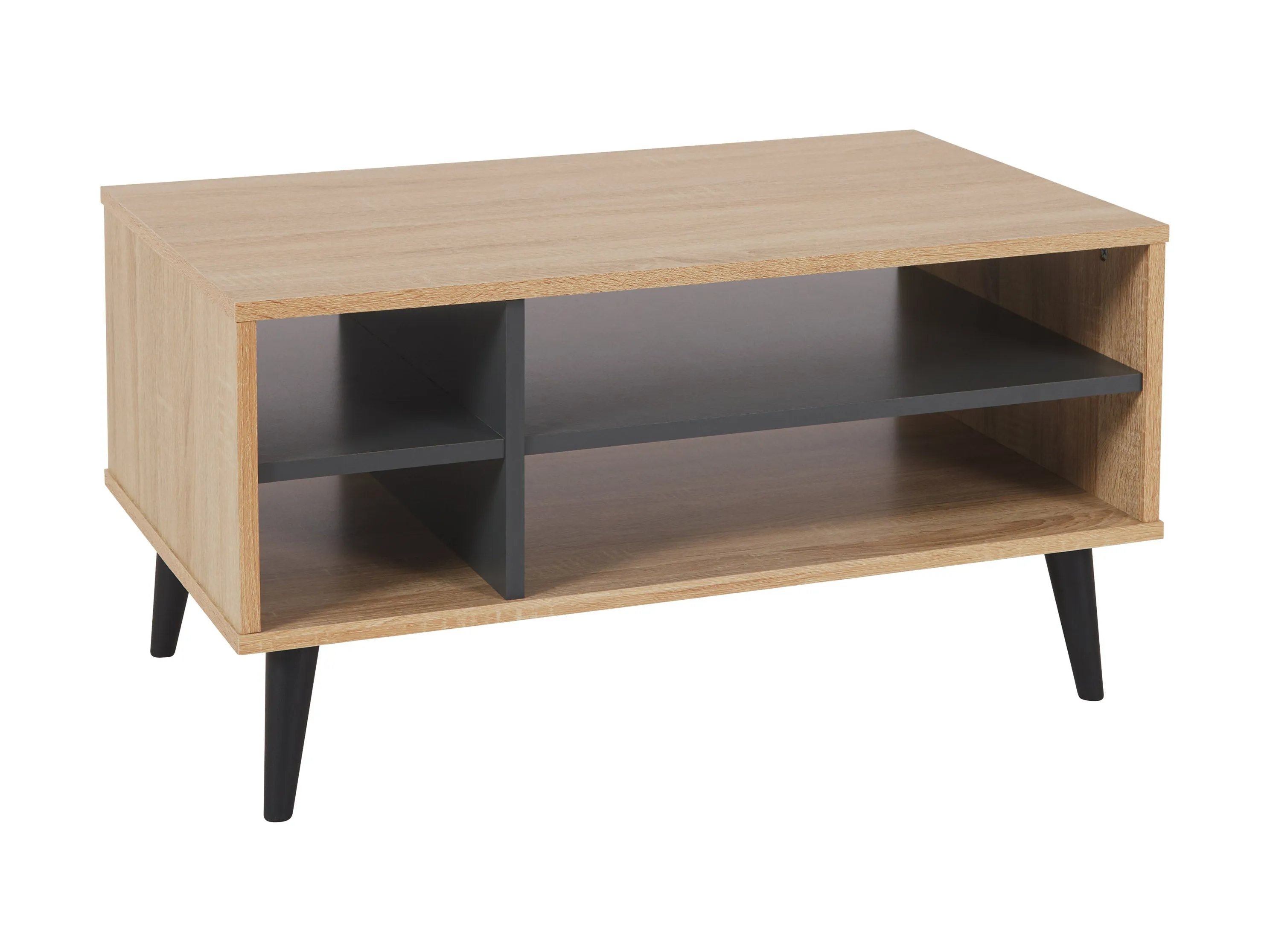 Light Wood Rectangle Coffee Table with Storage