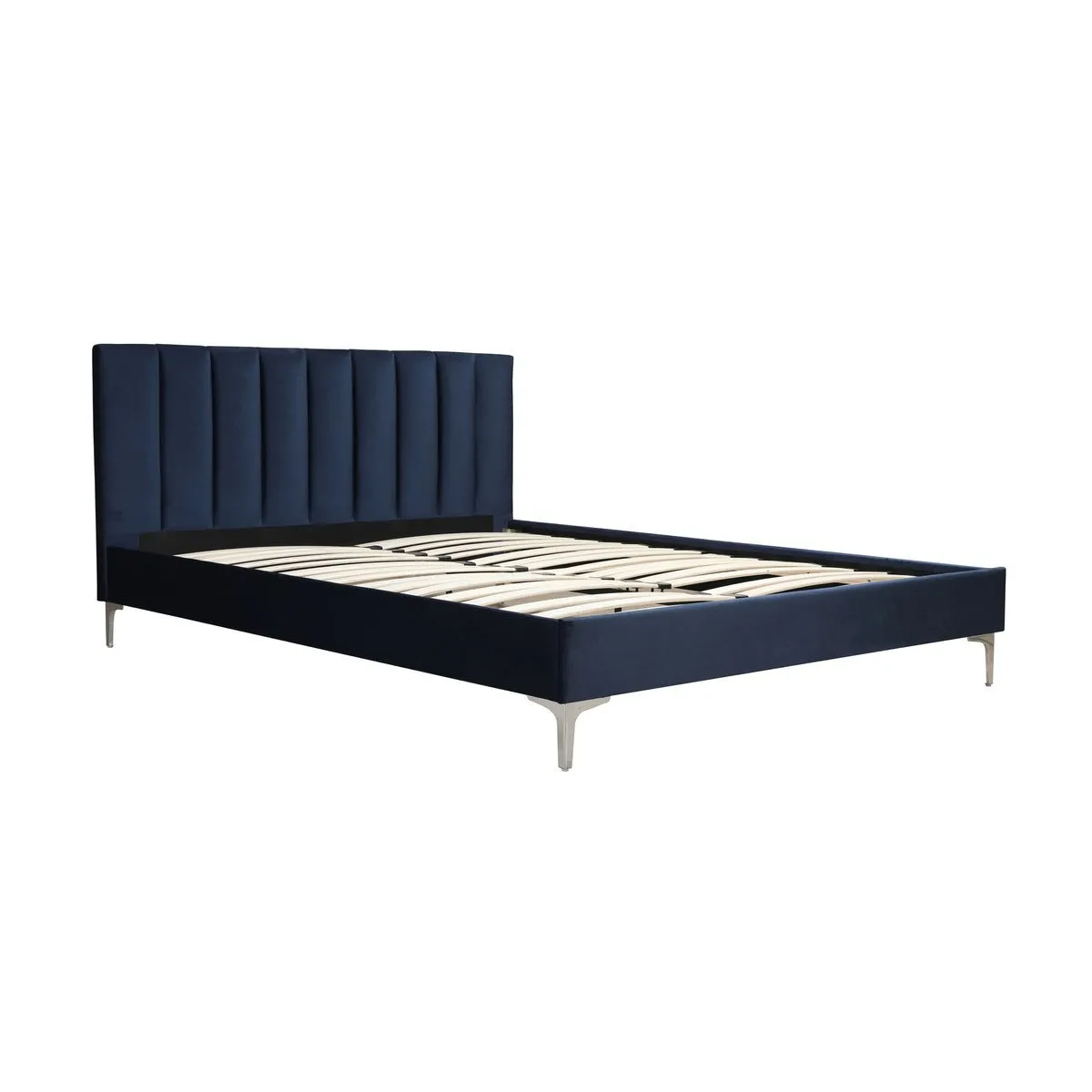 Melina Blue Queen Upholstered Platform Bed