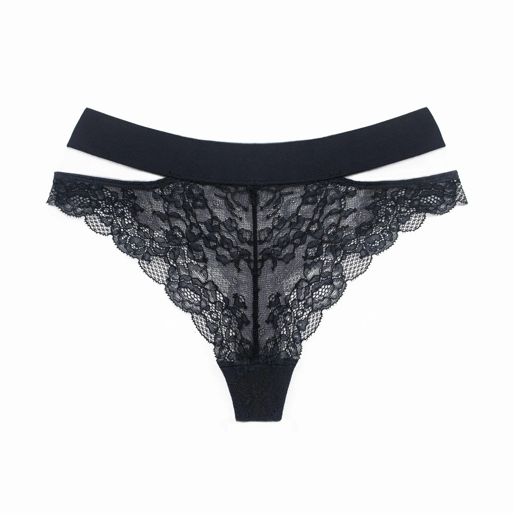 .Monique Morin Wild Lace Cheeky Panty in Black