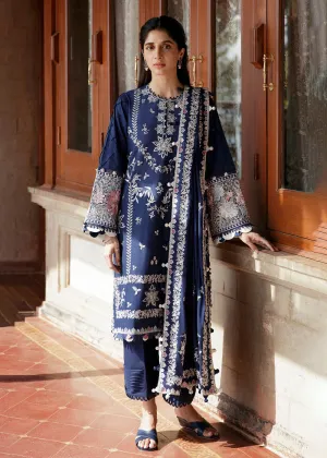 Navy Blue Luxury Lawn Suit | Zaha | Festive Lawn '23 | SERRA - ZF23-03