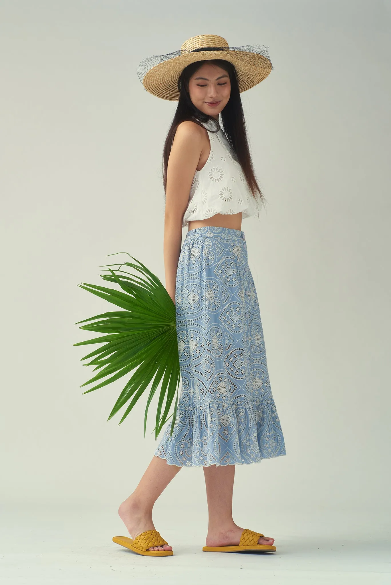 NORMA Gathered Skirt (Blue)