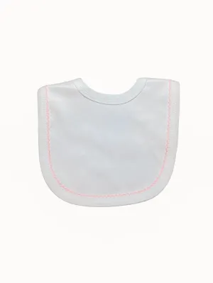 Picot Trimmed Bib: Pink Trim