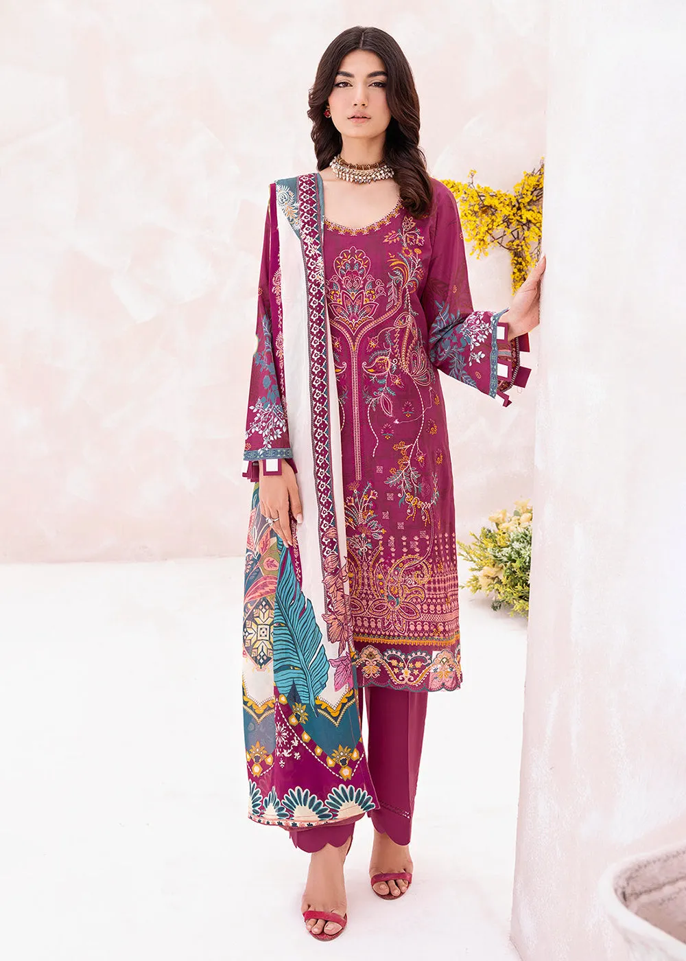 Pink Pakistani Salwar Suit - Ramsha Mashaal Collection Vol 7 - #L-709