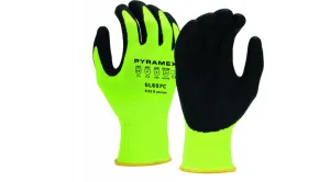 Pyramex 13 Gauge Micro-Foam Nitrile Coated A4 Cut Resistant Work Gloves - Lime/XL