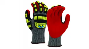 Pyramex 13 Gauge Sandy Nitrile Coated Impact A5 Cut Resistant Work Gloves - 2XL