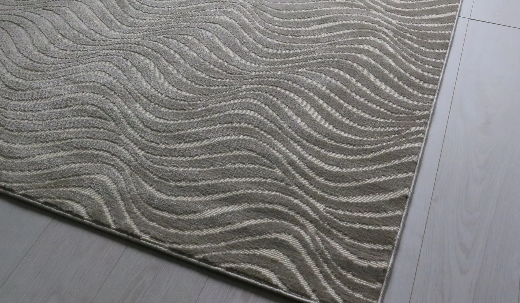 Reflection Soft Touch Wave Design Rug-Cream/Dark Grey-120x170cm