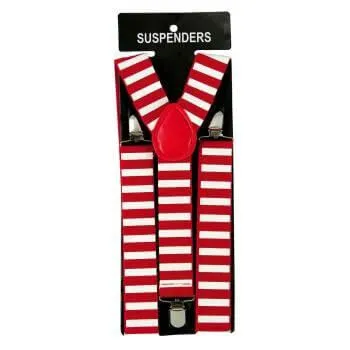 Santa Suspenders - Red And White