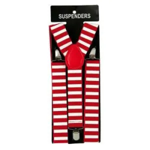 Santa Suspenders - Red And White