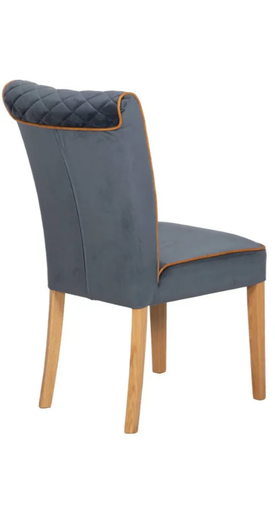 Trafford Dining Chair Opulence Charcoal Fabric and Brown Cerato Leather