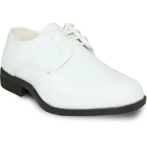 VANGELO Boy TUX-1KID Dress Shoe Formal Tuxedo for Prom & Wedding White Patent