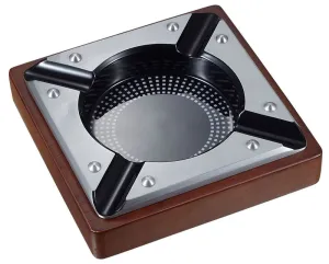 Visol Iris Metal and Wood Cigar Ashtray