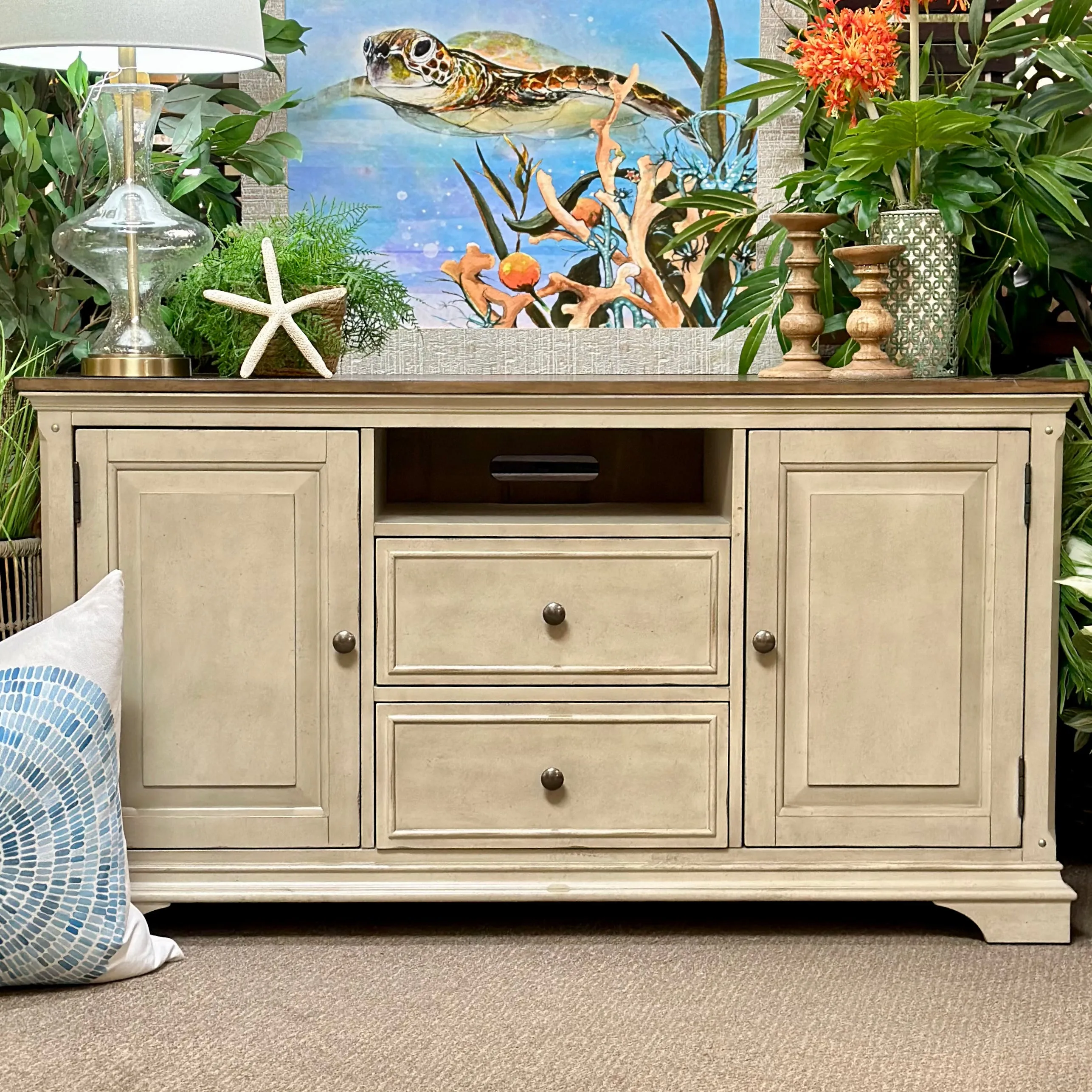 Warm Beige Media Cabinet