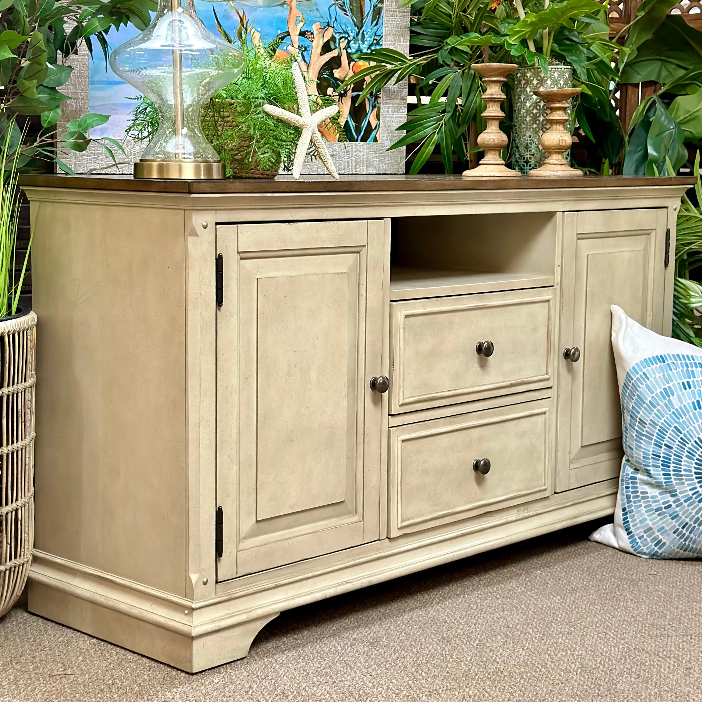 Warm Beige Media Cabinet