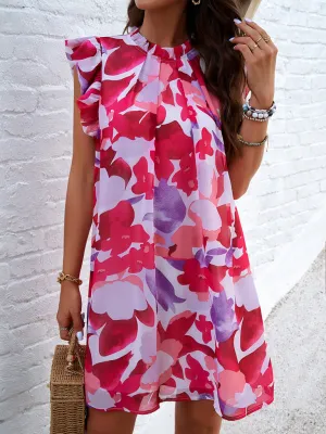 Women's Elegant Printed Sleeveless Dress