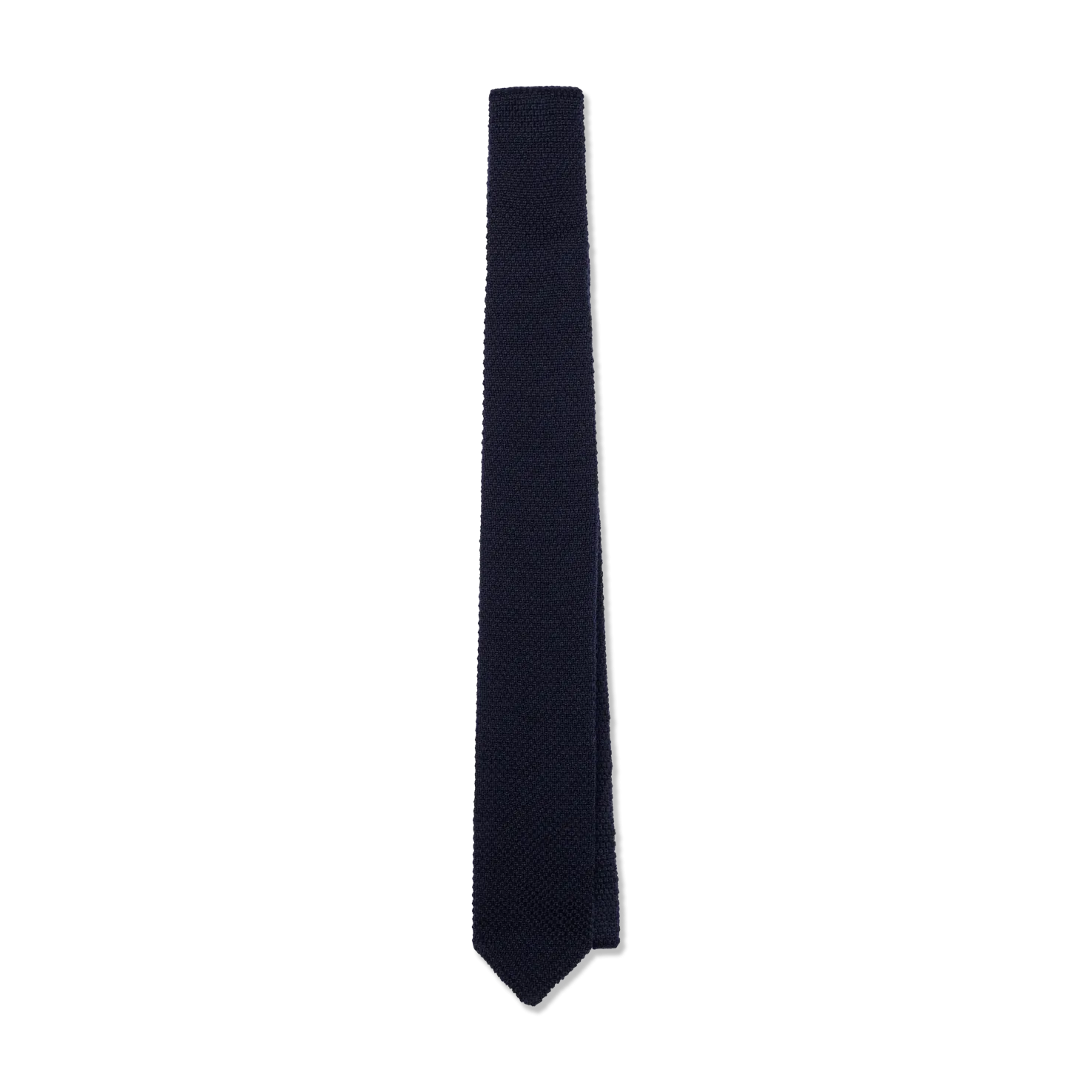 Wool Knitted Tie in Navy Blue